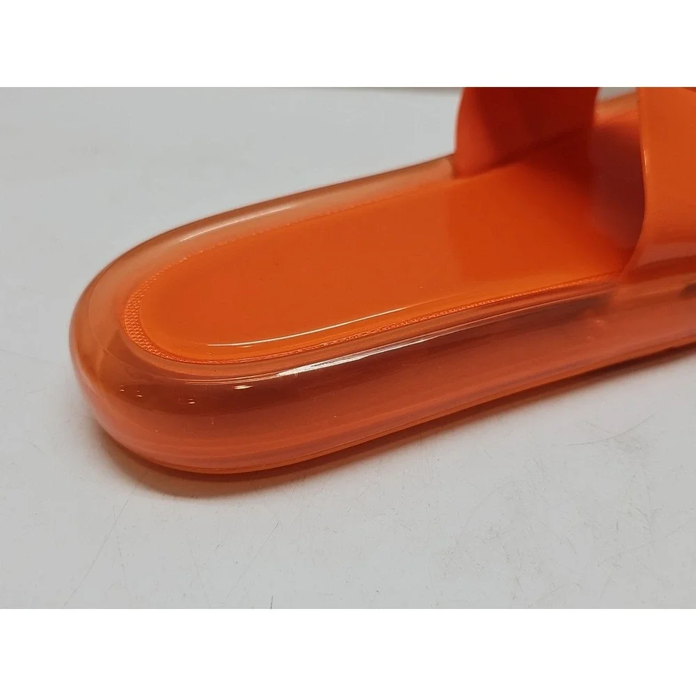 Tory Burch Bubble Jelly Slides Fluorescent Orange (Size 6B)